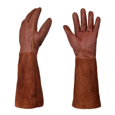 Gardening Gloves for Women Rose Pruning Thorn & Cut Proof Long Elbow Durable Cowhide Leather Gardening Gloves for Pruning