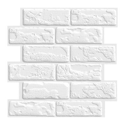 10pcs 3D Faux Brick Peel and Stick Wall Panel Farmhouse Self-adhesive Tile Sticker Mold Water Resistant 30cm X 30cm