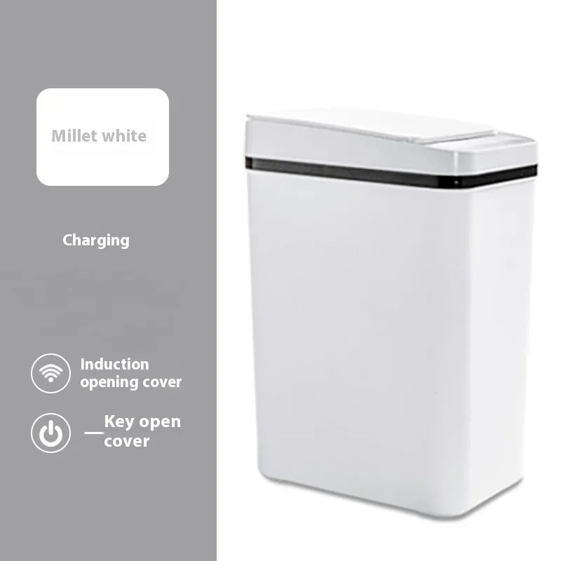 Smart Sensor Trash Can Electric Garbage Storage Bin Waterproof Seam Bathroom Kitchen Automatic Waste Collector 12L Home Supplies