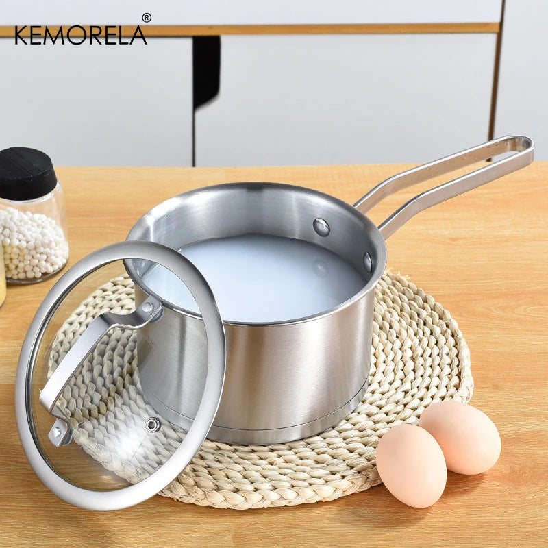 16/20/24cmStainless Steel Pot Set Thickened Right Angle Soup Pot Milk Pot Fry Pot Household Right-Angle Steamer Kitchen Utensils