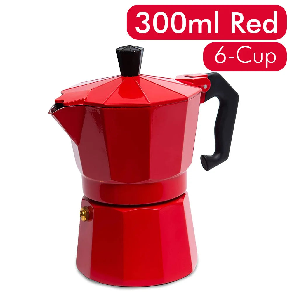 Espresso Coffee Maker Pot Aluminum Moka Pot Classic Italian Coffee Maker Stovetop Home Outdoor Moka Coffee Pot 100/150/300ml