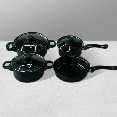 Black 13pcs Camping Saucepan Cast Iron Non Stick Cookware Set Cookware Pots And Pans Set Of Pot