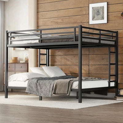 Bunk Bed Queen Over Queen, Heavy Duty Metal Bunk Bed Frame, Queen bunk Bed for Adults, Adult bunk beds Heavy Duty