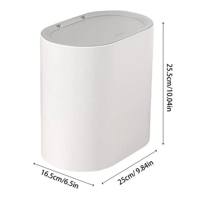 Press Top Trash Can Household Narrow Wastebasket For Bathroom Small Plastic Garbage Can With Pop Up Lid