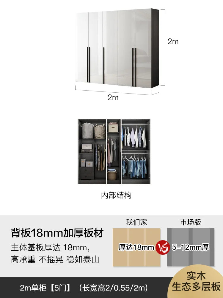 European Narrow Wardrobes Bathroom Ideas Garden Divider Bedroom Hotel Individual Rod Closet Luxury Guarda Roupa Wardrobes Closet