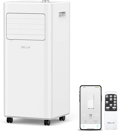 10,000 BTU Smart Portable Air Conditioner Cools Up To 450 Sq. Ft, Work with Alexa and WiFi, Geo Fencing, Dehumidifier & Fa