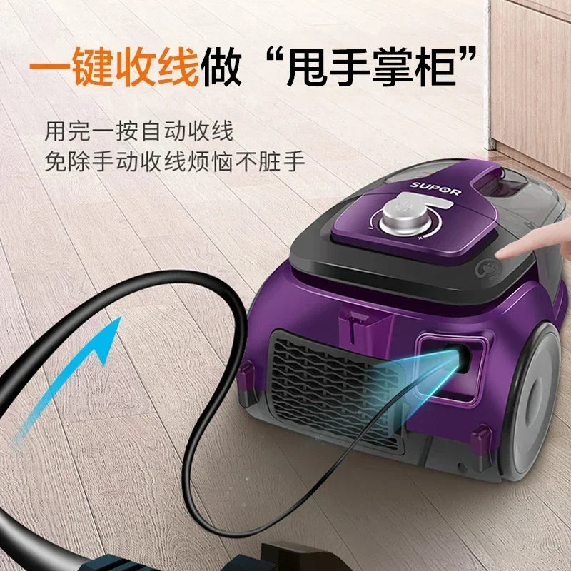 Vacuum cleaner for household use with large suction capacity, small power wired handheld horizontal strong