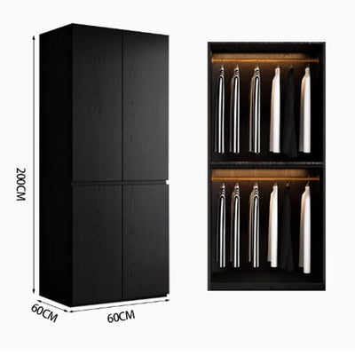 Bedroom Storage Wardrobes Sliding Clothes Black Wooden Girls Rack Cabinets Wardrobes Open Cupboard Guarda Roupa Home Furniture