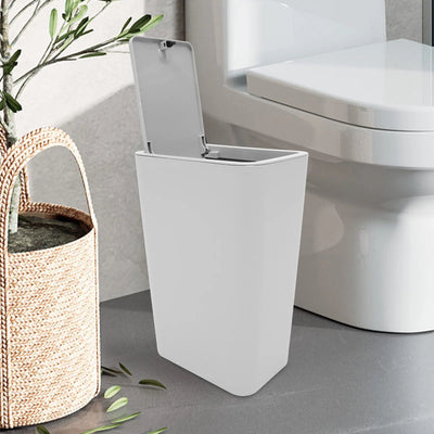 Cover Bathroom Trash Can Office Trashcan Wastebasket Plastic Bin Household Garbage