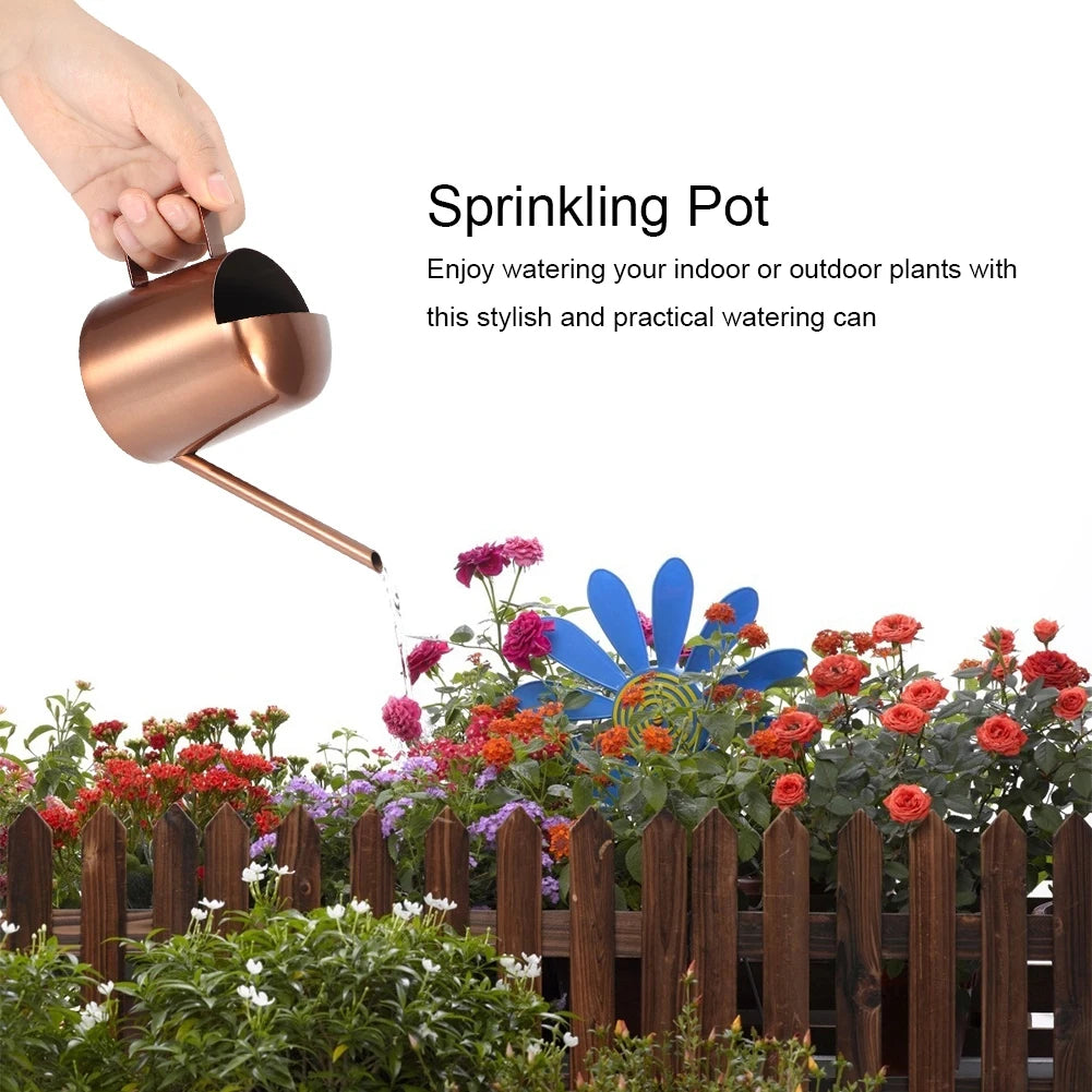 300ml Small Stainless Steel Watering Can Retro Plant Flower Long Spout Sprinkling Pot For Home Use