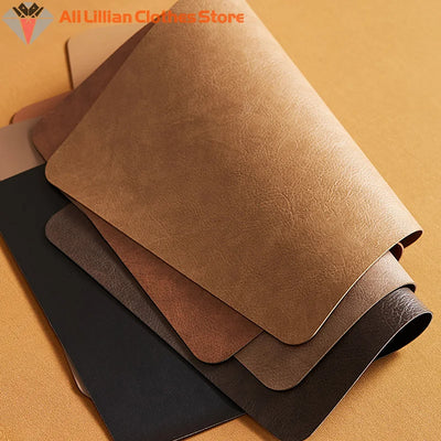 1pcs Light Luxury Solid Leather Placemat Coffee Brown PU Table Mat Waterproof Oilproof Heat-Insulated Plate Bowl Pad Table Decor