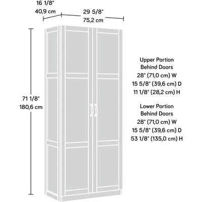 Sauder 419496 Miscellaneous Storage Storage Cabinet, 29.61 " x D: 16.02 " x H: 71.50", Cinnamon Cherry finish