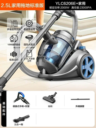 Vacuum Cleaner - Household Large Suction Small, High Power Cat Hair Suction, Light Sound Industrial Vacuum Cleaner, Wired Pet.