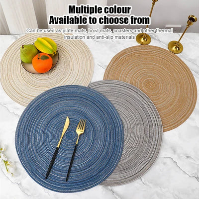 Round Braided Placemat Washable Round Placemats for Kitchen Table Round Table Mats for Party BBQ Christmas Everyday Use