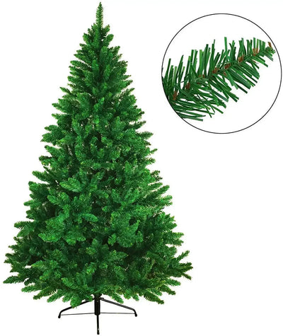 7ft/210cm Artificial Christmas Pine Tree Xmas Shopping Mall Indoor Big Christmas Tree Decoration Full Tree with Solid Metal Legs