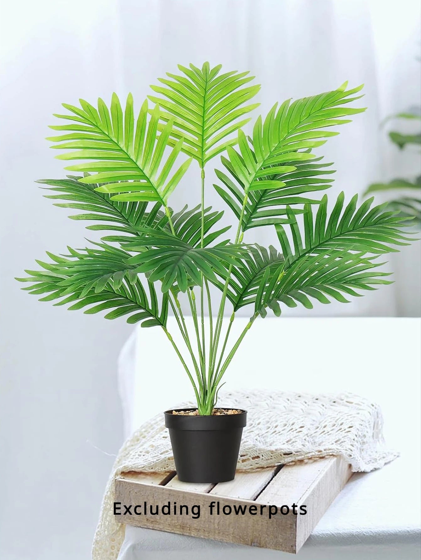 1pc 24Leaves Artificial Palm Plants Leaves Faux Turtle Leaf Fake Monstera Tropical Large Palm Tree Leaves Outdoor Imitation Leaf