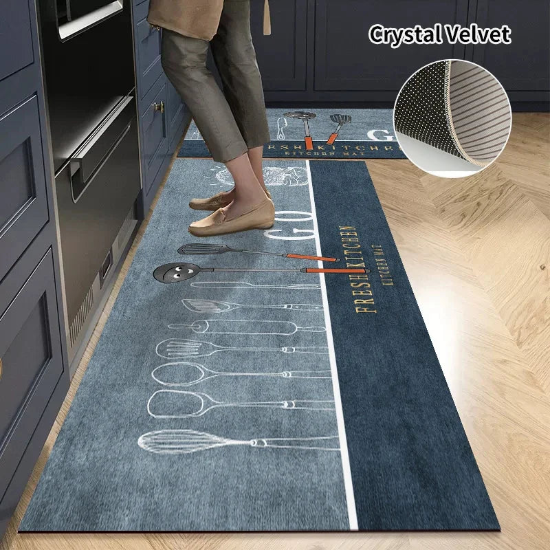 VIKAMA Scandinavian Style Kitchen Floor Mats Long Rugs Entrance Door Mats Modern Bathroom Rugs Washable Balcony Area Rugs