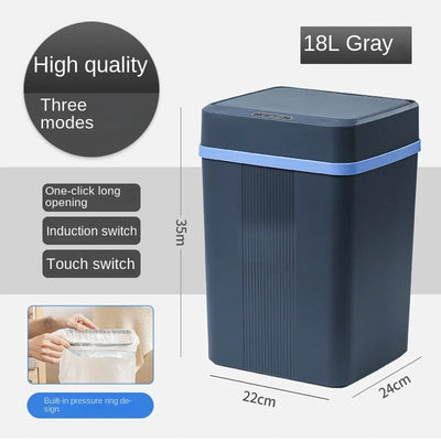 Smart Sensor Garbage Bin Kitchen Bathroom Toilet Trash Can Best Automatic Induction Waterproof Bin with Lid 12/14/16/18L