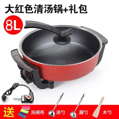 Barbecue Integrated Hotpot Shabu Soup Hot Pot Divided Electric Mandarin Duck Nonstick Round Chafing Dish Chinese Fondue Cookware