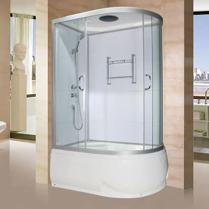 Integral with bathtub surfing steam bath sauna shower room tempered glass