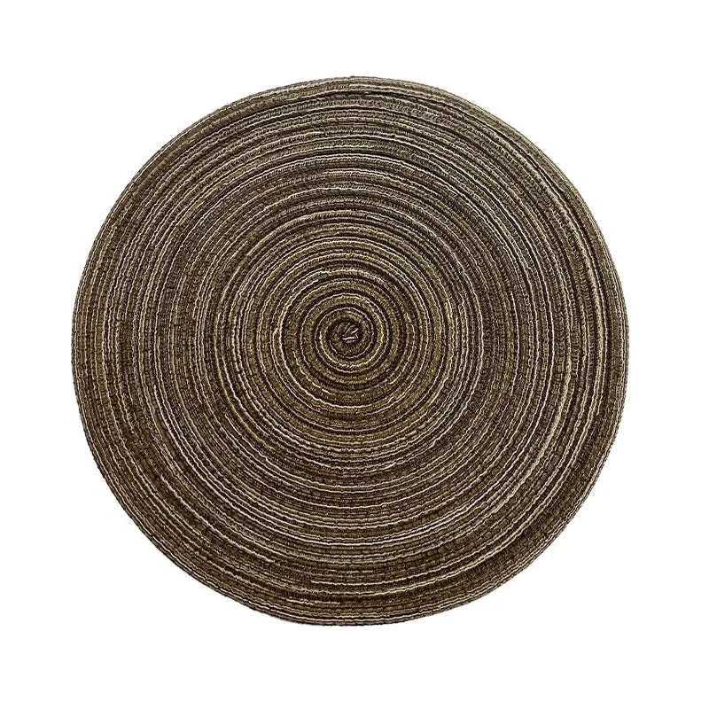 Round Table Mat Table Placemats for Tablemat Ramie Insulation Pad Placemat Linen Non Slip Table Mats Home Decoration Pad Coaster