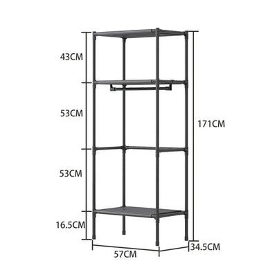 Coat Rack Bedroom Multi-Layer Floor Standing Coat Racks Multifunctional Storage Shelves Single Row High-capacity Storage Hanger