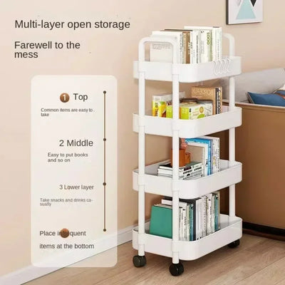 Multi-functional storage shelf, kitchen, floor, bedroom, baby snack shelf, mobile bathroom shelf, bathroom storage shelf, office