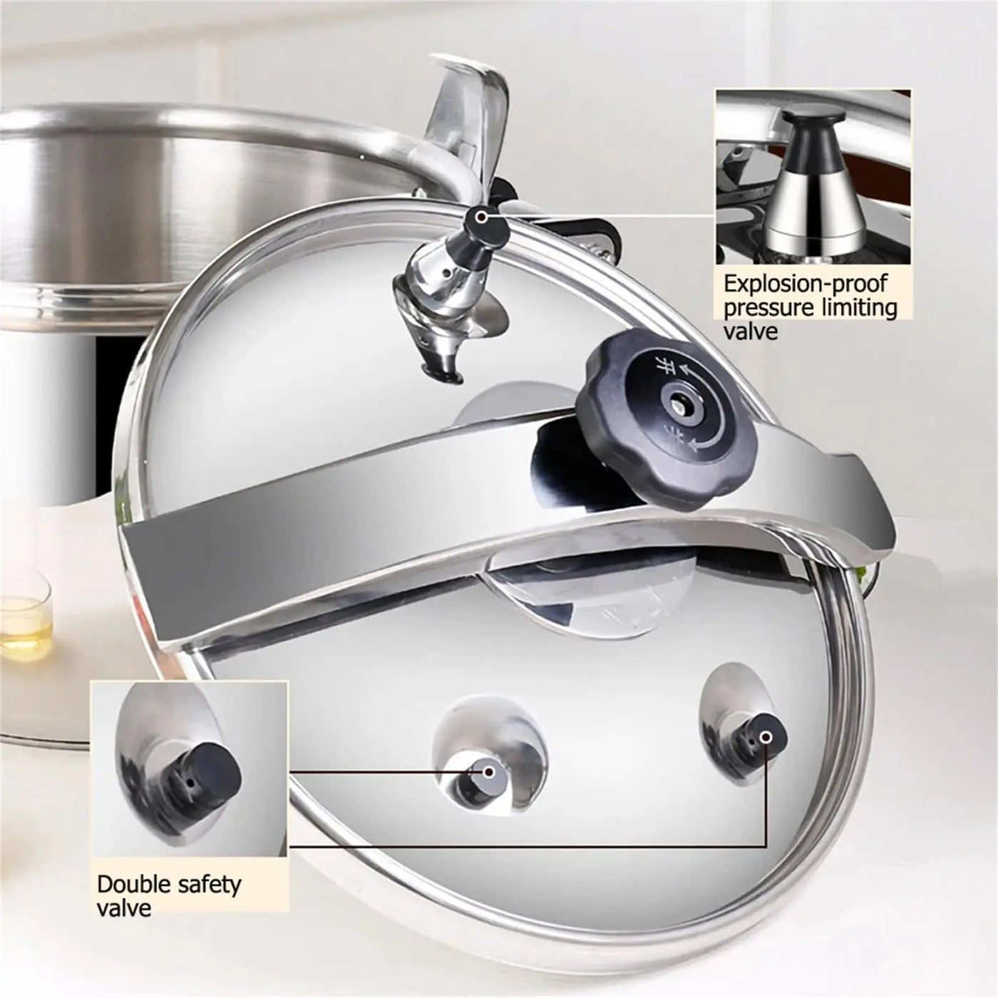 30 Quart olla de presion grande & stainless steel pressure cooker & large steamer cooking pressure canners,safety lock Explosion