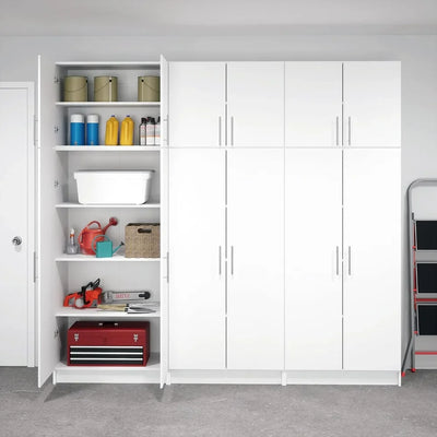 Functional 6 Piece Garage Cabinet & Storage System Set D, Easy Garage Closet Shop Cabinet 16" D x 96" W x 89" H, White