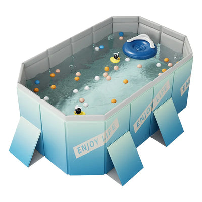 Foldable Non-Inflatable Kids' and Adults' Outdoor Swimming Pool - Hard Plastic Shell, Kid Pool for Backyard Dog Pools