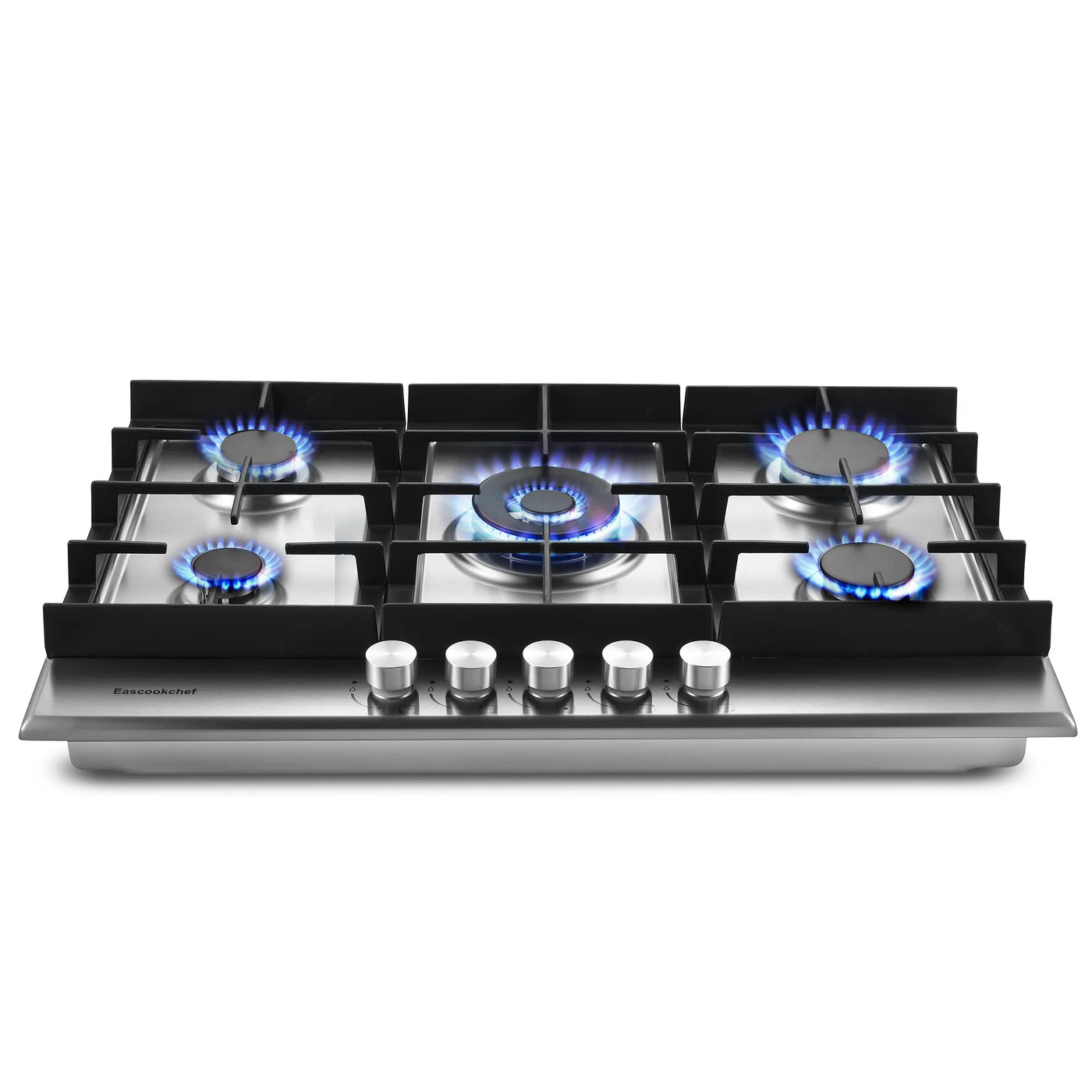 Tieasy 30 inch 5 Burners Built-in Stainless Steel LPG/NG Convertible Gas Cooktop GC002-305S