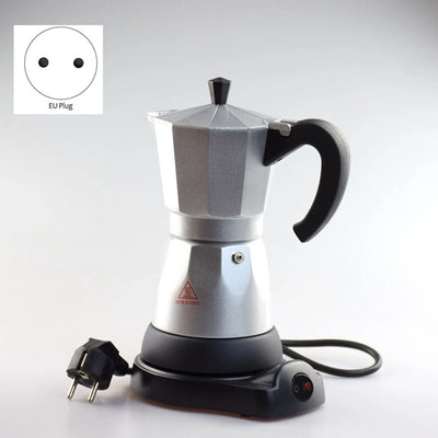 AT35 Coffee Pot 6 Cup Electric Espresso Coffee Maker Italian Moka Maker 300Ml Portable Moka Pot With Detachable Base Eu Plug