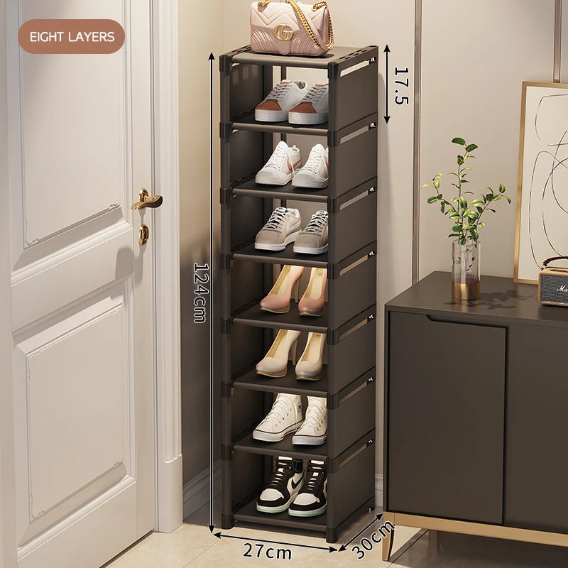 Shoe Rack Storage Organizer Simple Multi-Layer Living Room Vertical Shoes Rack Sneakers Cabinets Removable Household Furniture