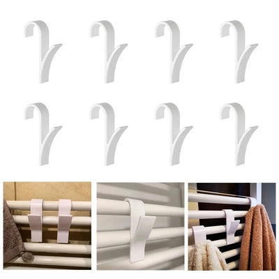 2/4/6pcs White Hook, Heated Towel Rack, Radiator Bracket, Bathroom Hook, Hanger, Soft Scarf Rack, Towel Rack, Bathroom Hook Rack