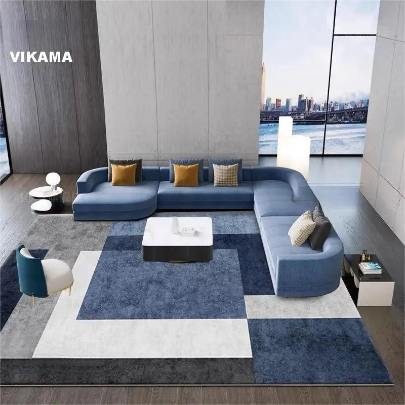 VIKAMA Nordic Simple Crystal Velvet Carpet Living Room Dirt Resistant Bedroom Sofa Coffee Table Mat Bedroom Bedside Non-Slip Mat