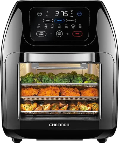 CHEFMAN Multifunctional Digital Air Fryer+ Rotisserie, Dehydrator, Convection Oven, 17 Touch Screen Presets Fry