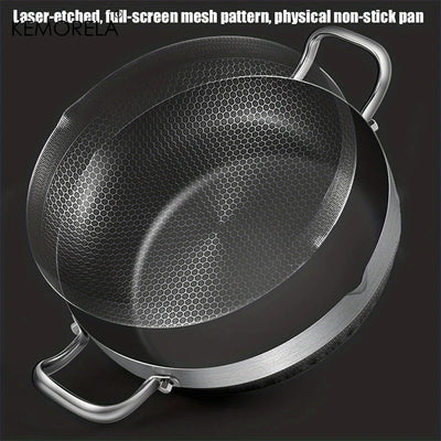 26/28/30CM Frying Pan Hot Pot Stainless Steel Non Stick Pan Honeycomb Soup Pot Bottom With Lid Induction Cooker Gas Stoves