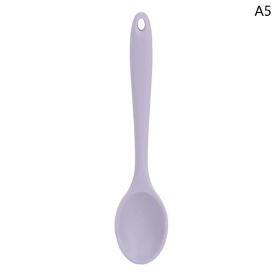 Long Handle Silicone Colander Ramen Noodle Spoon Rice Salad Mixing Kitchen Teaspoon