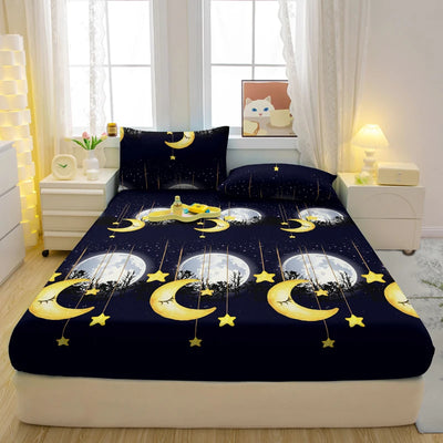 1 Simple Modern Animal Printed Matte Fitted Sheet, Bedroom Printed Bed Cover, Bedding (Excluding Pillowcases)