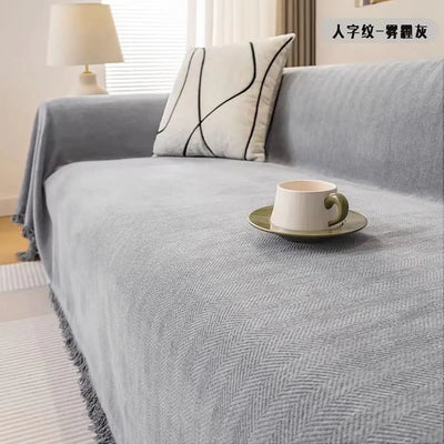 Herringbone Chenille Fabric Furniture Protector Per Meter for Sofacovers Pillowcases Sewing Plain Breathable Cloth Soft Textured