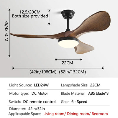 42Inch Modern LED Ceiling Fan Light Strong Winds Living Room Restaurant Household Electric Fan Mute With Lamp Ceiling Fan 220V