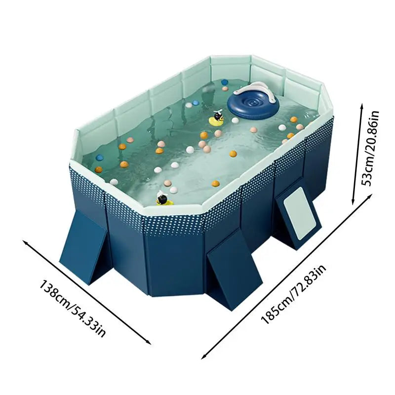 حوض سباحة غير قابل للنفخ وسهل التركيب مصنوع من مادة البولي فينيل كلوريد السميكة، حوض سباحة عائلي قابل للطي للاستخدام في الهواء الطلق