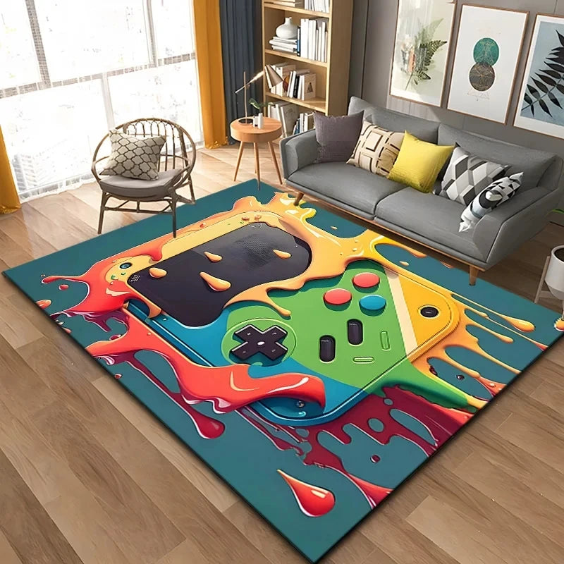 3D 80s Gamer Carpet Controller Area Rug Large for Living Room Bedroom Kitchen Carpets for Bed Rooms Mat Home Rugs Decoration