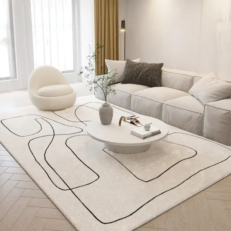 Modern Abstract Art design Living room decoration Furry carpet Nordic style bedroom sofa cloakroom Simple line soft rug bedroom