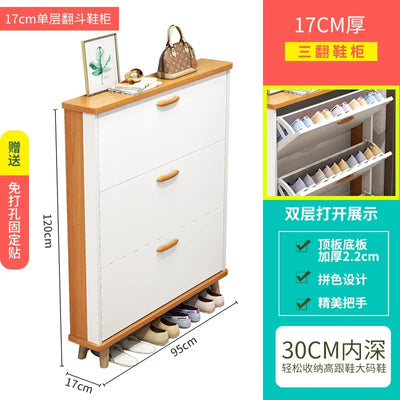 Ultra-Thin Shoe Cabinet Home Doorway Home Tilting Entrance Cabinet Shoe Rack