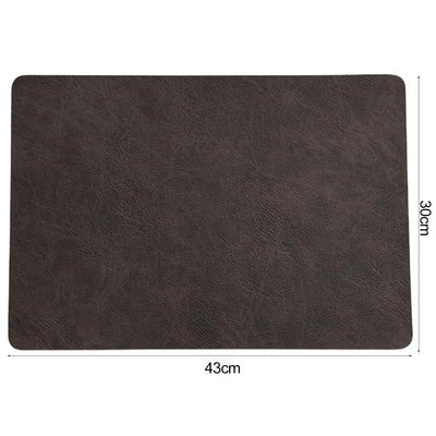 Light Luxury Solid Placemat Faux Leather High Elastic Soft Touch Easy to Clean Heat-Insulated Plate Bowl Pad Table Decoration