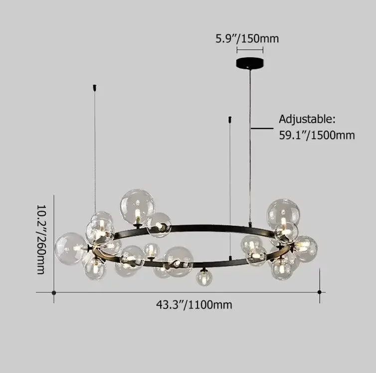 Nordic Living Room Simple Magic Bean Molecule Bubble Lamp Full Spectrum Eye Protection Bedroom Restaurant Glass Ball Chandelier