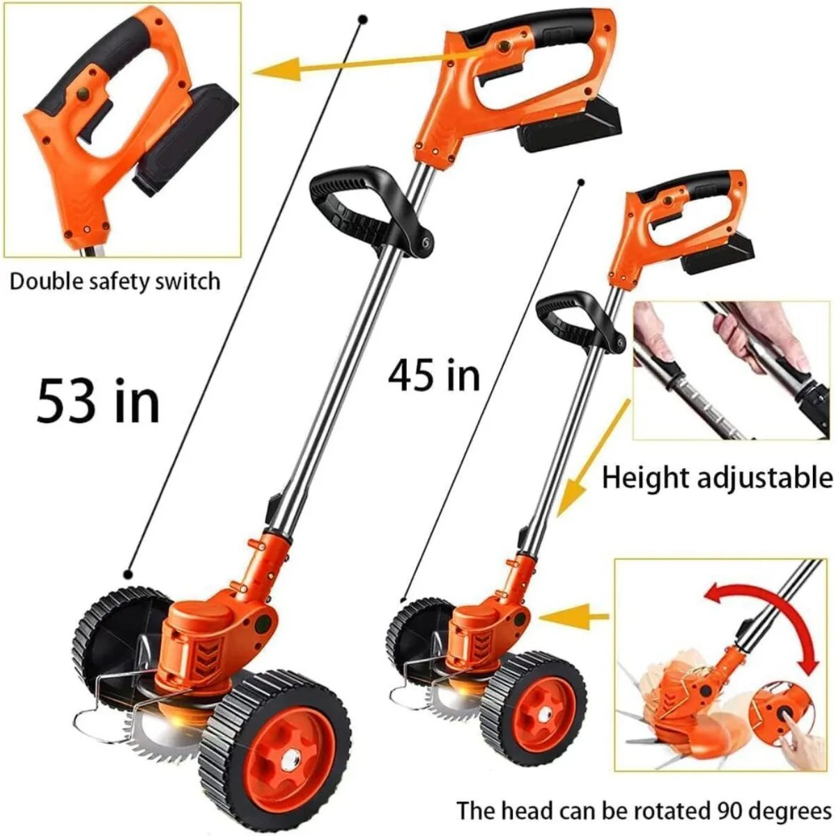 US 24V Cordless Weed Eater Electric Brush Cutter Lawn Edger Grass String Trimmer