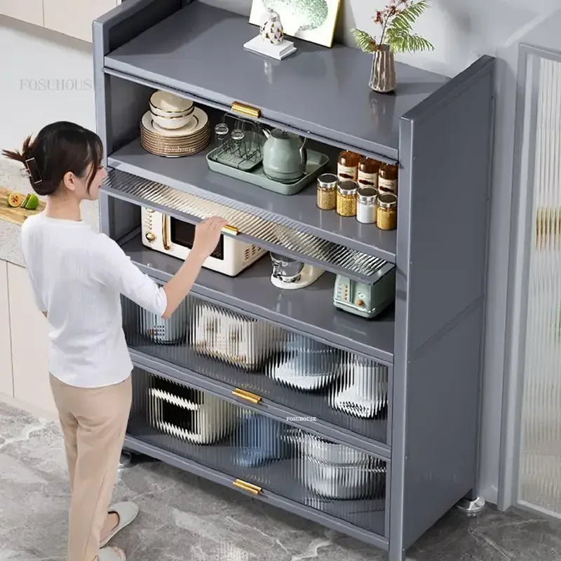 Nordic Kitchen Cabinets Rack Floor Multi-layer Home Storage Cabinets Kitchen Furniture Multi-functional Bowl Sideboard Cabinet O