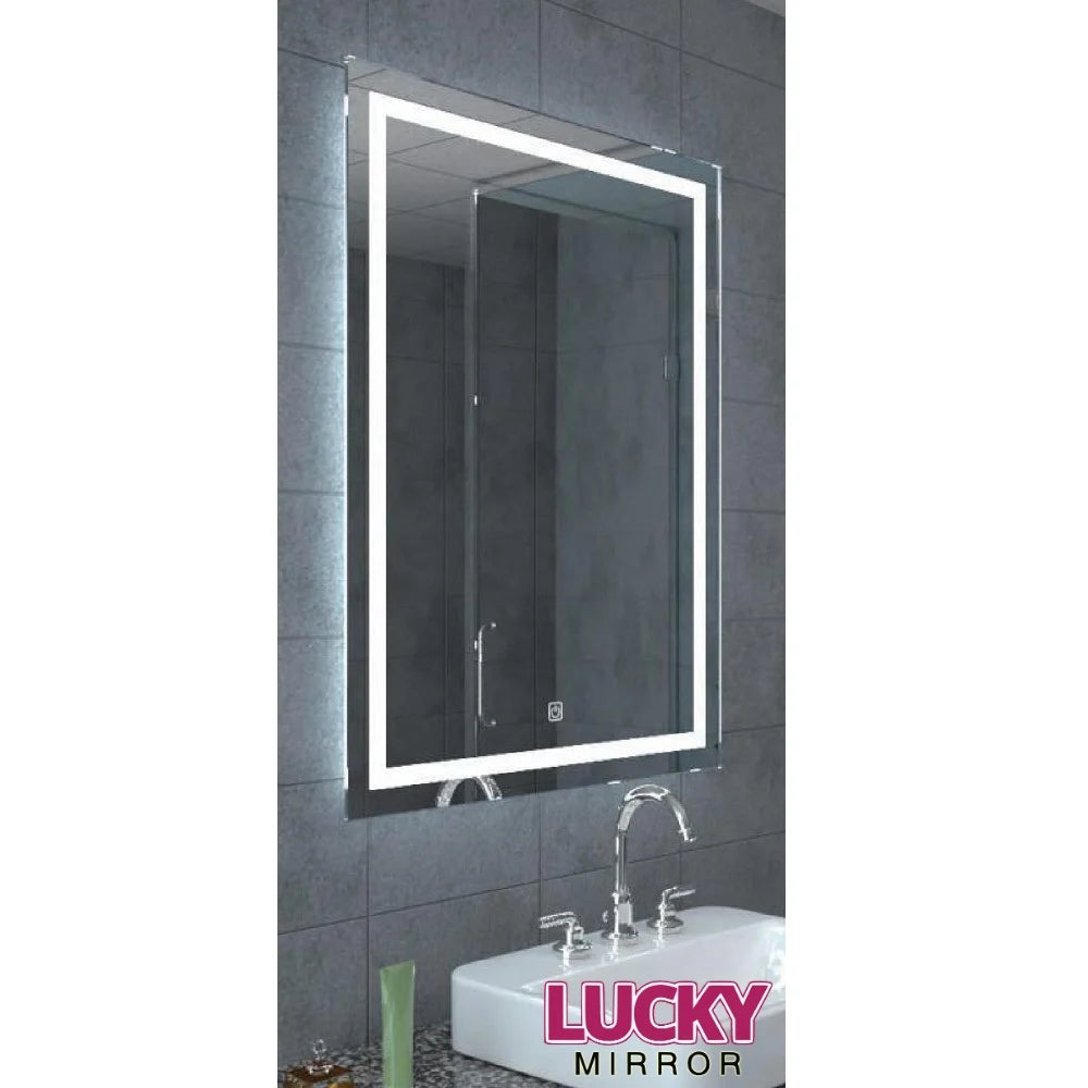 Vertical Wall Mounted Lighted Mirror Touch Screen Anti-Fog Bathroom Illuminated LED Mirror